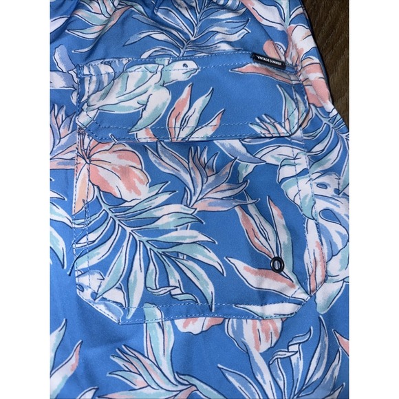 Vintage Summer Men's‎ Hawaiian Turtle Swim Shorts Mesh Brief Blue Medium - Picture 9 of 15